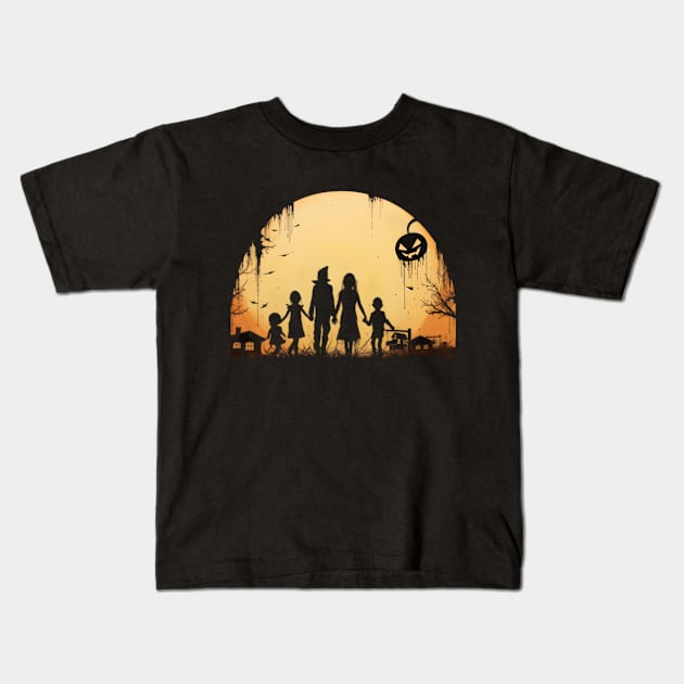 family halloween Kids T-Shirt by Apotis